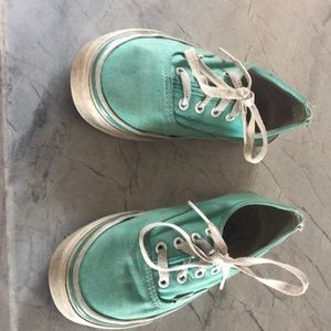 Teal low top Vans